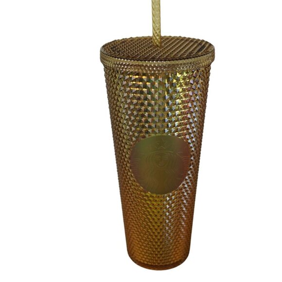 Disneyland‎ Geometric Starbucks Tumbler With Straw – Gold 24oz - Picture 3 of 6